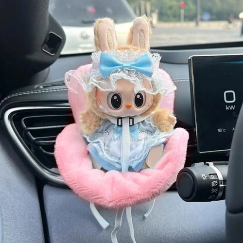 Car Ventilation Safety Seat Soft Kawaii Doll Seat Car Ornament Plush Safety Seat Car Air Outlet Decoration for 17cm Dolls